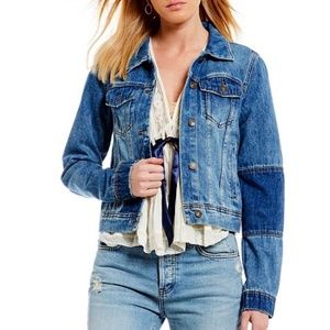 Free People Rumors Two-Tone Denim Statement Jacket